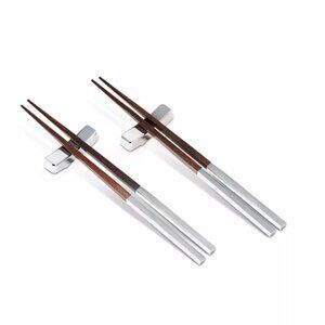 Bey-Berk Simon Chopstick Set (Set of 2), 9 Inch Bamboo with Matching Rest (4 pc)